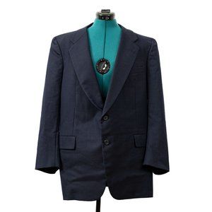 Hickey-Freeman Boardroom Collection Vintage Suit Jacket Blazer Sport Wool Navy B